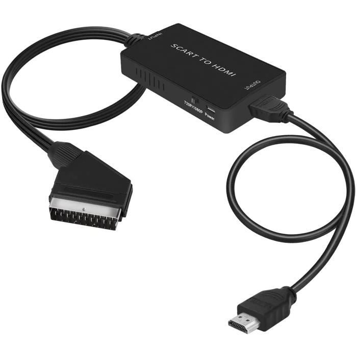 Adaptateur Peritel vers HDMI avec Câbles Péritel et HDMI pour TV