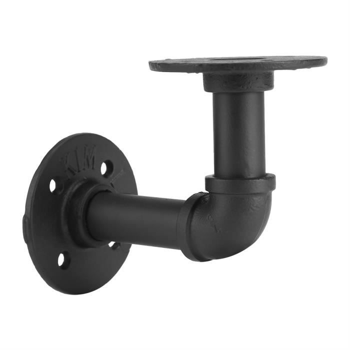 Support D Etagere Mural En Fer Type De Tuyau D Eau Style Industriel Retro Support Tablette Noir Decoration Cdiscount Maison