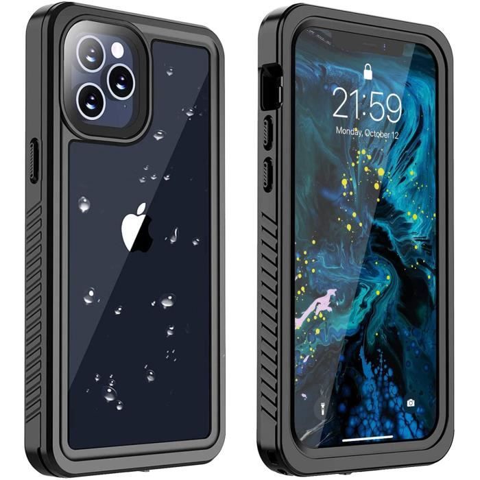 Coque iphone 12 Pro Max Étanche, Coque iphone 12 Pro Max [IP68  Imperméable+Antichoc] 360 Full Body Integral - Cdiscount Téléphonie