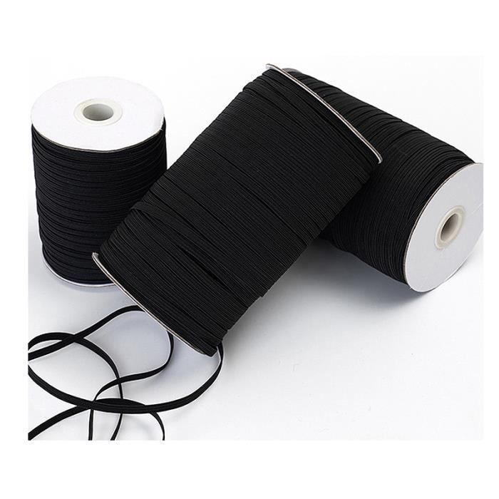 VynyQoo 25mm Bande Élastique Pour Couture, 2 Rouleaux De 12 Mètres Elastique Noir Et Blanc, Elastique Couture Pour Artisanat, Projets DIY, Fabrication De Vêtements