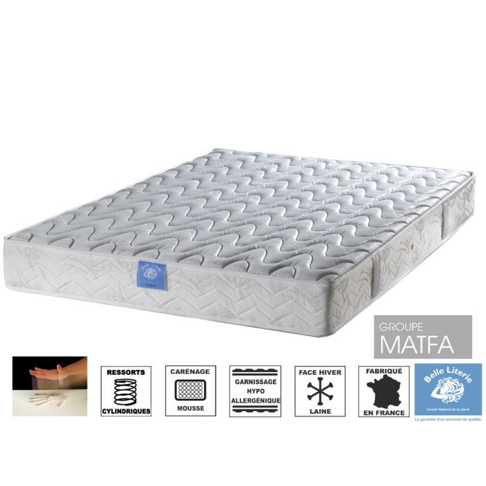 Matelas 120x190 Ressorts + Mémoire de forme - Soutien ferme - BELLE LITERIE Forum Visco - Épaisseur 22cm - Fabriqué en France Matelas 120x190 Ressorts + Mémoire de forme - Soutien ferme - BELLE LITERIE Forum Visco - Épaisseur 22cm - Fabriqué en France