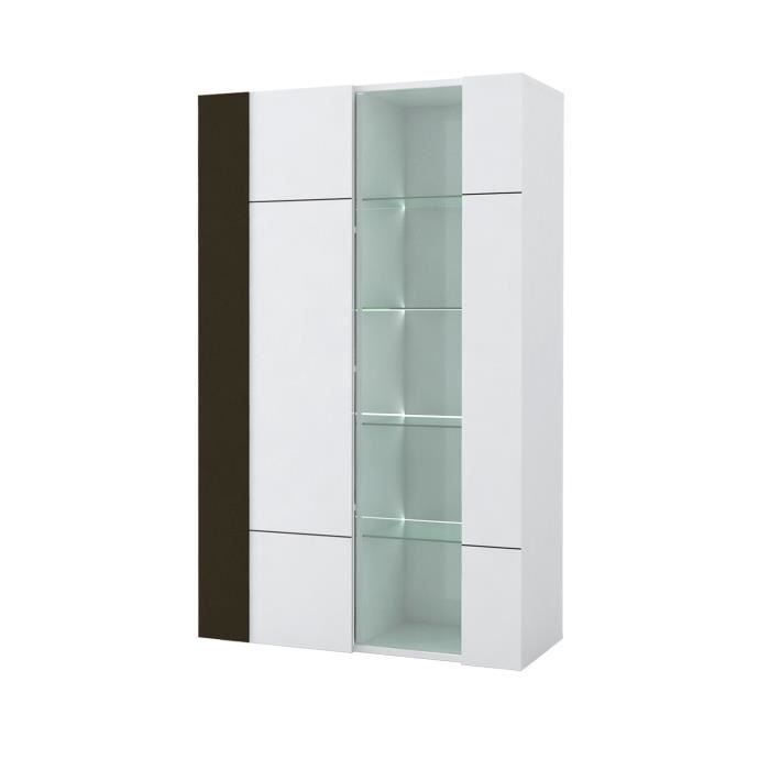 vitrine 2 portes karat - calicosy - bois clair - blanc et noir - contemporain - design