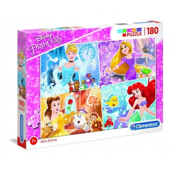 Puzzle Disney Princess 180 pièces - CLEMENTONI - Thème Humains - Age 6 ans  - Fille - Multicolore