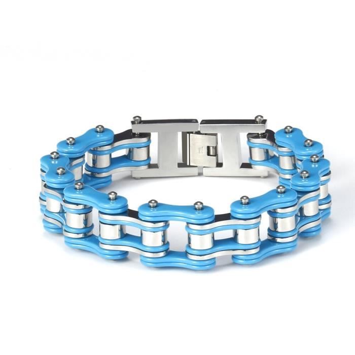 BRACELET ACIER INOXYDABLE titane Gourmette Homme chaine maillon vélo moto biker EUR 13,99 - FR