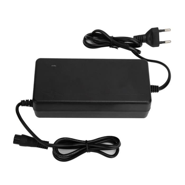 EJ.life Adaptateur secteur Adaptateur de charge 54,6 V / 2 A Chargeur d'alimentation pour batterie au lithium à 3 broches 12 mm