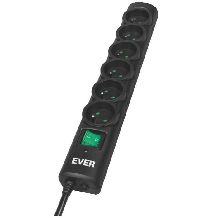 Multiprise - EVER - Optima 5 M - 6 prises - Parafoudre - 16 A