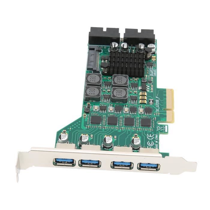 Bewinner Carte PCIe USB 3.2 Gen 2 - 5 Ports 20Gbit/s (3x USB-A, 2x USB-C)