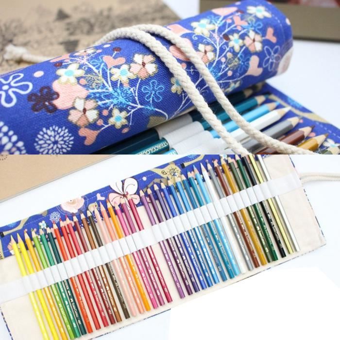 Sac Rouleau Pour Pinceaux – 30 Trous – Toile Pour Pinceaux Huile, Aquarelle – Range Crayons, Accessoires
