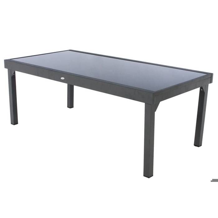 Table de jardin extensible Piazza anthracite & graphite 12 places en aluminium traité époxy - Hespéride Table de jardin extensible Piazza anthracite & graphite 12 places en aluminium traité époxy - Hespéride