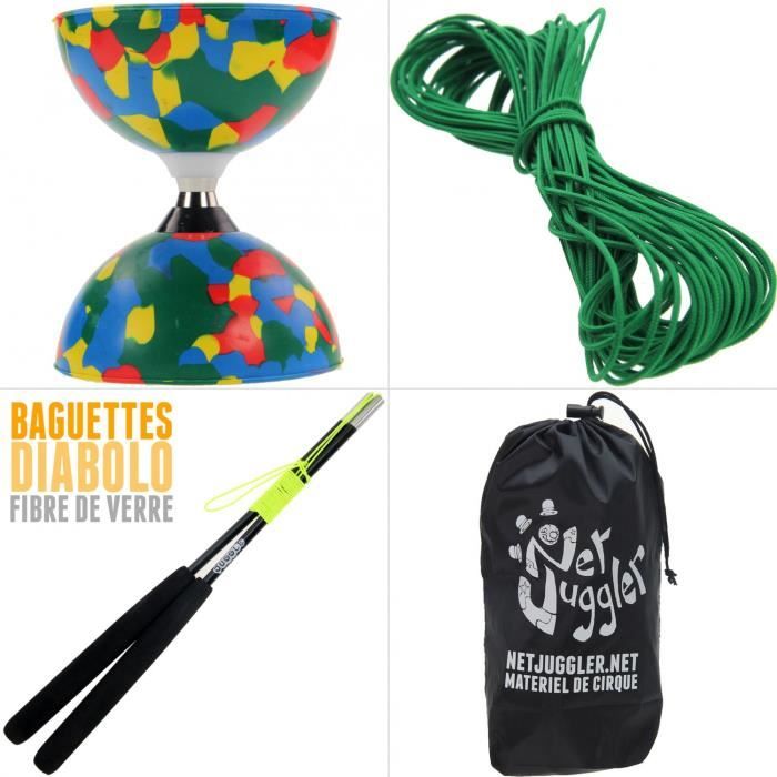 Acrobat - Coffret diabolo vert clair avec baguettes alu