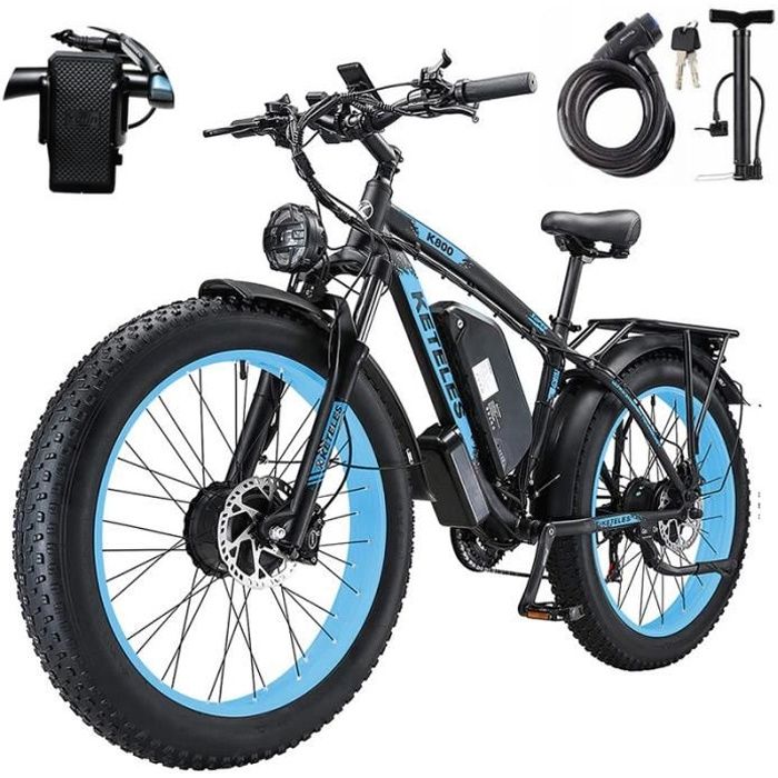 Vélo électrique KETELES K800 Moteur 2000W Batterie Samsung 48V 23Ah - 21 Vitesses - Frein hydraulique - 26\