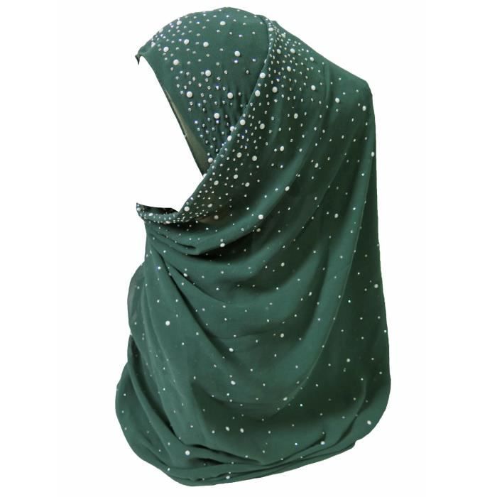 Femmes mousseline de soie écharpe écharpe paillettes Hijab Foulards Wraps monochromes mousseline foulards