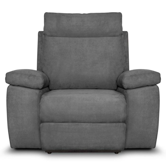 Fauteuil de relaxation électrique HOUDA en tissu - Gris - L110 x 93 x 105cm - LOUNGITUDE Fauteuil de relaxation électrique HOUDA en tissu - Gris - L110 x 93 x 105cm - LOUNGITUDE