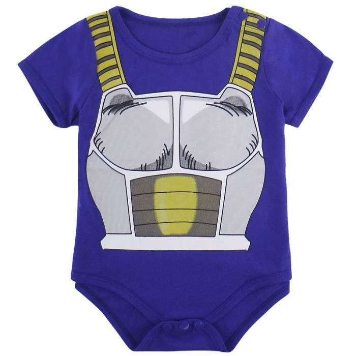Vetements De Bebe Garcon Dragon Ball Z Vegeta Grenouilleres Cosplay Manches Court Enfant 0 18m Bleu Cdiscount Pret A Porter