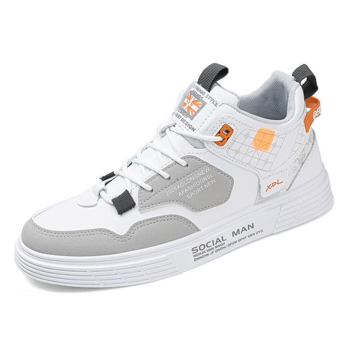 Baskets homme blanche montante respirantes t ga ons Achat
