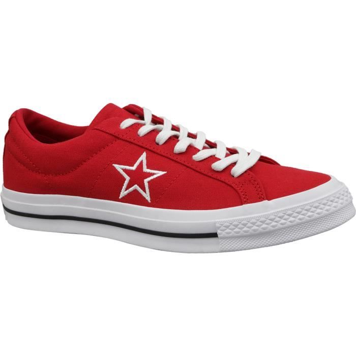 Converse One Star Ox 163378C baskets pour homme Rouge Rouge ...