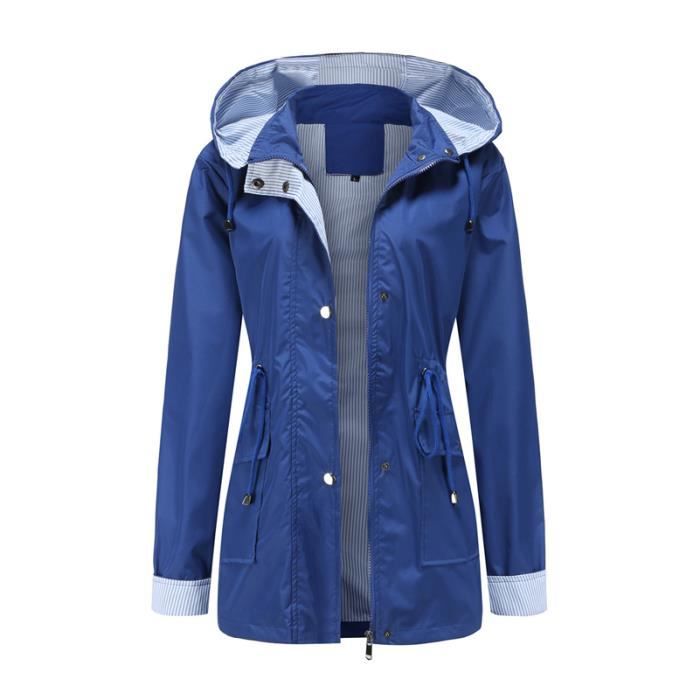 Trench Femme Nouveau ?� Capuche Mi-longue Zipp?� Coupe-Vent Automne Hiver Mode D?�contract?� Marque 