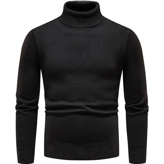 Sous Pull Homme Col Roulé en Tricot Chaud Doublure Polaire