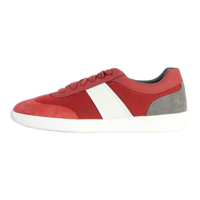 Geox Basket Cuir Geox U Rieti Mesh - Rouge Sombre Stone