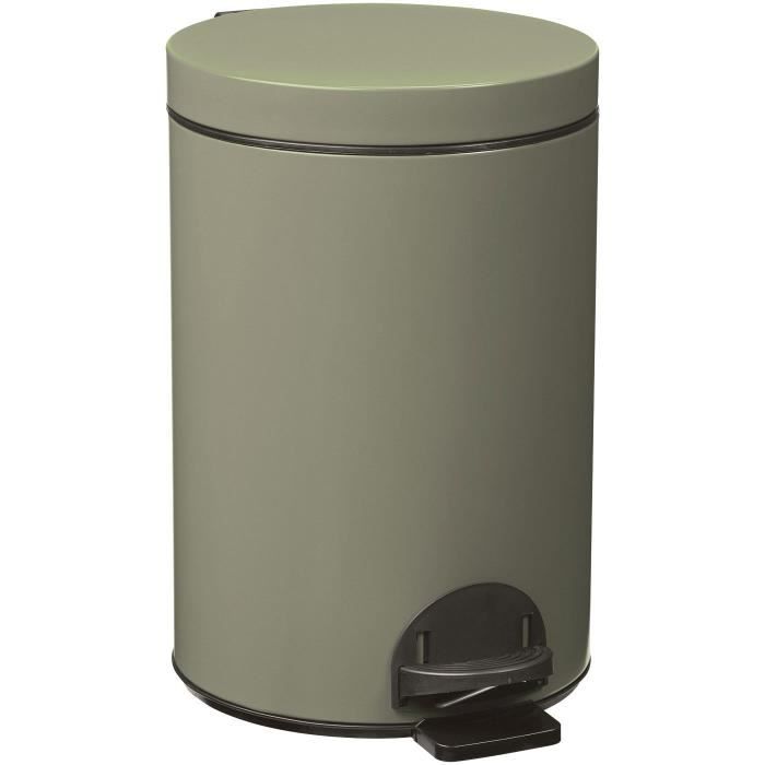 ROSSIGNOL - Poubelle Elora 14l gris vert mat lisse