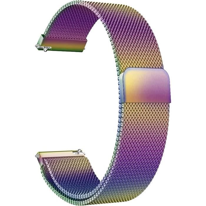 Bracelet Montre Maille Acier Inoxydable 16-22mm – Métal Respirant Réglable Quick Release – Homme Femme Montre Classique Connectée
