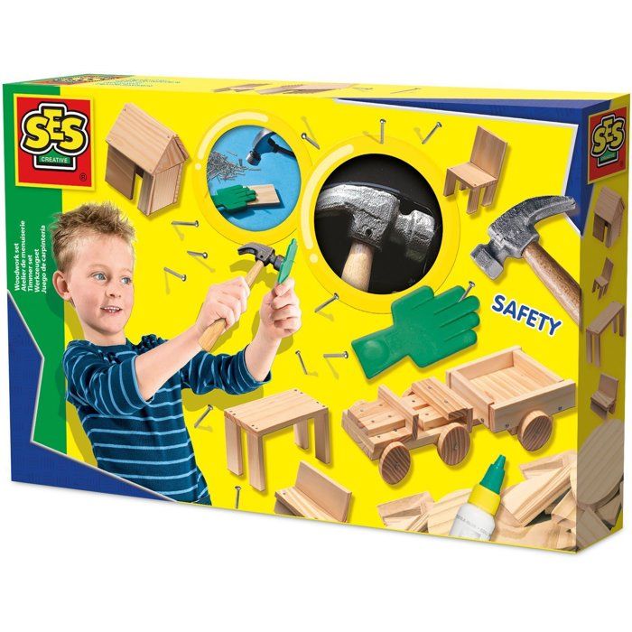 Atelier de menuiserie SES CREATIVE Kit complet Jouets en bois
