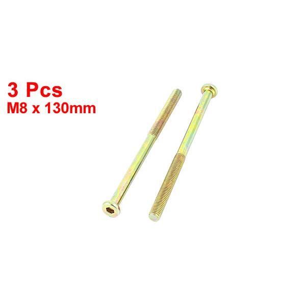 sourcingmap/® 1.25mm Pitch M8 x 60mm Metal Full Threaded Rod Bar Bronze Tone 5 Pcs