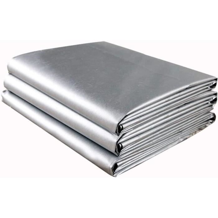 Bâche De Protection Rectangulaire Argentée 150x100cm - Lot De 2 - Anti-UV, Imperméable - Plage, Pique-nique, Jardin