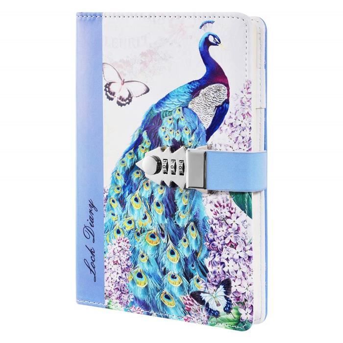 Carnet De Voyage A5 Cuir Vintage Rechargeable - Journal Intime, Croquis, Notes - Bleu, 21x14.5cm, 200 Pages