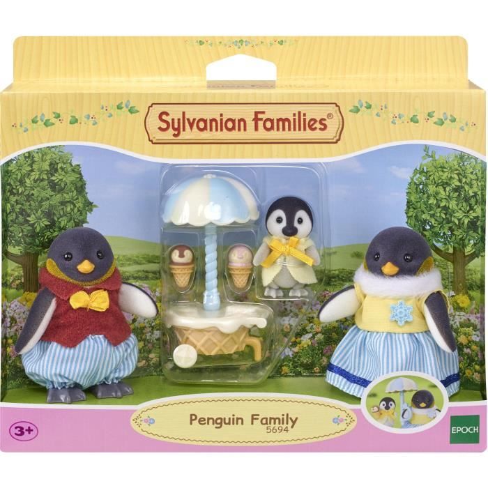 poupée - sylvanian families - la famille pingouin - blanc - multicolore - modèle 5694