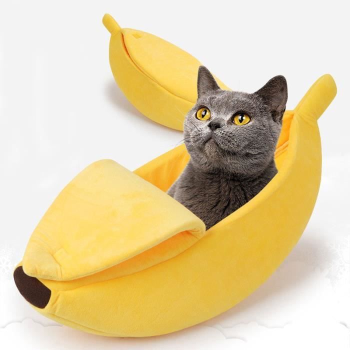 Pet Domestique Grow Mignon Pour Chat Chiens Animal De Compagnie Chaton Cage Lit Pour Chien Ou Chat Banane Lit Panier Pour Animal M Cdiscount