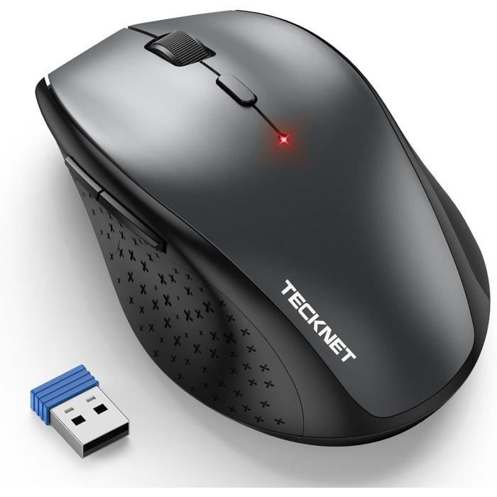 Souris Pour Gaucher, Souris Verticale Ergonomique Sans Fil Rechargeable 2,4 G Avec Récepteur USB, Souris Optique Verticale Sans Fil à 6 Boutons Pour