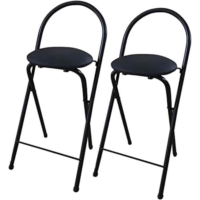 Ensemble Bar Pour 2 Personnes – Table Avec 3 Compartiments + 2 Tabourets Pliants Rembourrés – Noir Rétro – 91,6x50x91,6 Cm
