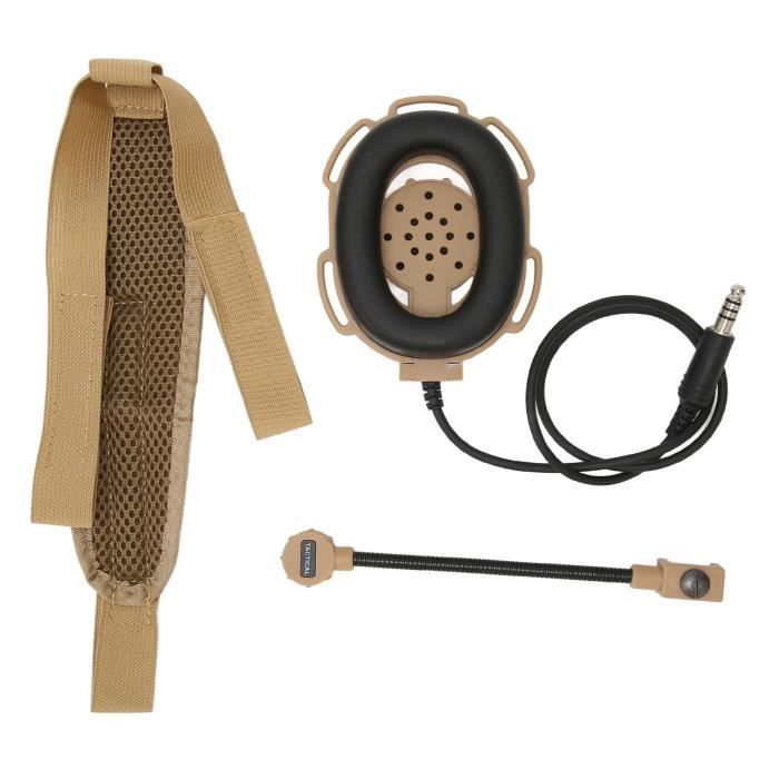 Cikonielf Casque radio bidirectionnel Casque radio 2 voies blanc grand casque PTT K avec crochet