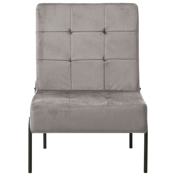 Chaise de relaxation - VIDAXL - Modèle 325770 - Velours gris clair - 1 place - Design contemporain