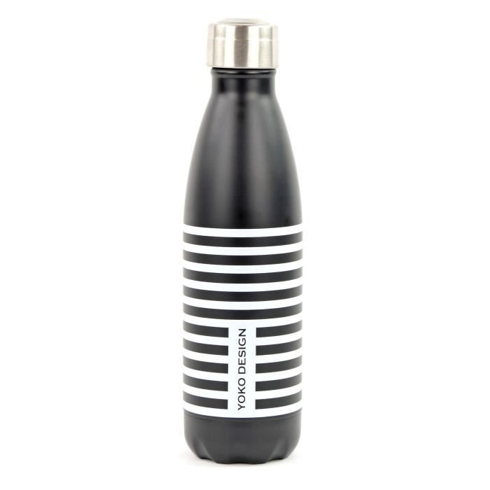 YOKO DESIGN Bouteille isotherme Parisienne - Noir et blanc - 500 ml