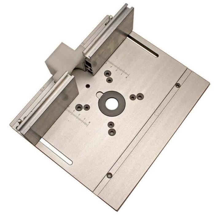 Set 3 Plateaux Insertion Table Fraisage - Aluminium 240x200mm - Guide Onglet Inclus