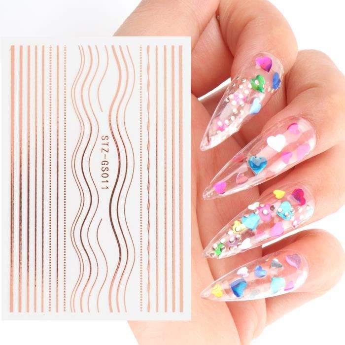 Nail art , Stickers décalcomanie, Fermeture éclair noir et jaune