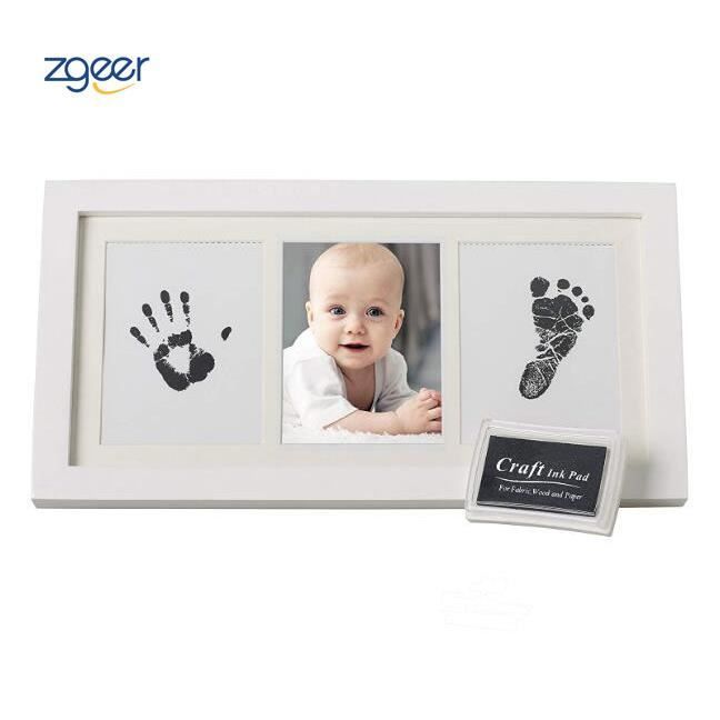 MAGNIFIQUE KIT EMPREINTE PIEDS ET MAINS BEBE – souvenir bebe cadre déco  blanc Encre non toxique – Deco en bois Verre acrylique sûr – - Cdiscount  Maison