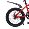 Vélo pour enfant de 18 pouces - Rouge - VTT - Avec garde-boue et réflecteurs - Vélo de montagne pour filles et garçons-1