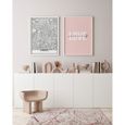 Tapis Vinyle Panorama Marbre Blanc et Rose 140x200 cm - Tapis pour Cuisine, Bureau et Salon en PVC-1