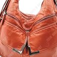 TD® Mode tendance sac à main Double poche en cuir lavé dames sac à dos Vintage rétro sac à bandoulière-1