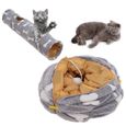 VINGVO Jouet de tunnel de chat en peluche Tunnel en peluche pour chat jouet pliable résistant aux rayures petit tunnel pour animaux-1