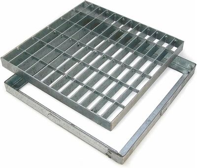 Grille De Drainage Fonte Rectangulaire 50x25x2cm - Couvercle Caniveau Extérieur Robuste Pour Jardin, Garage