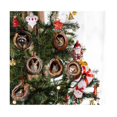 Décorations De Noël En Acrylique En Forme D'Animaux - Lot De 4 - Ornements 2D à Suspendre Sur Le Sapin