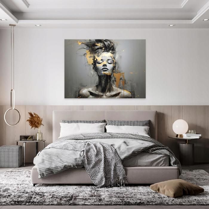 Tableau Moderne Impression Sur Toile Abstraite Vague Orange 100x40cm ARTTOR