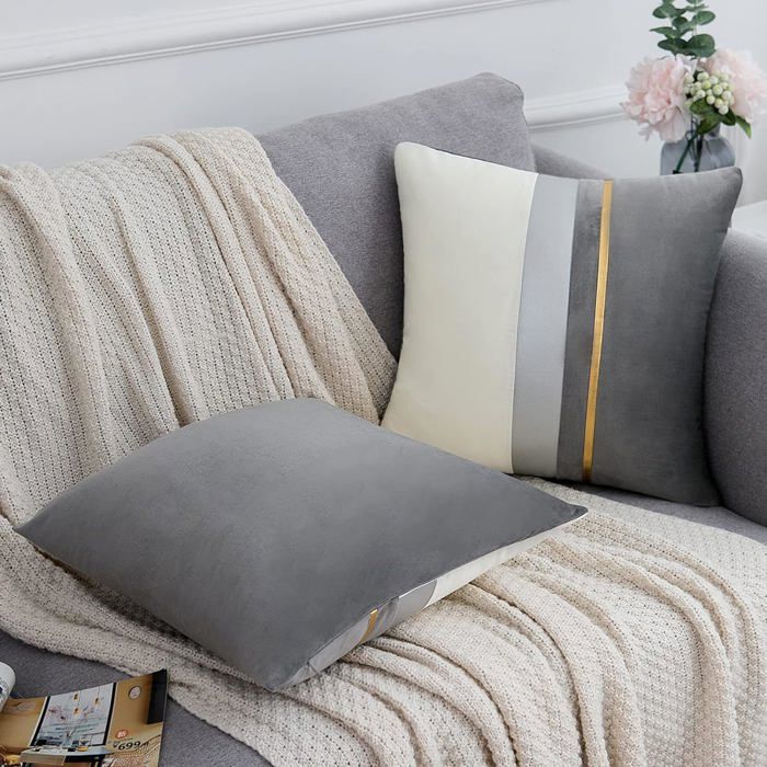 Housse de Coussin 47 x 47cm - Ellos Tricot épais Gris