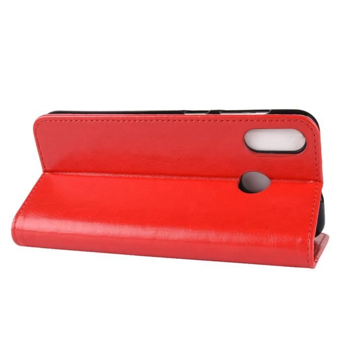 Étui Portefeuille Pour Asus ZenFone Max Pro (M1) - Housse Protection Rouge - Neuf