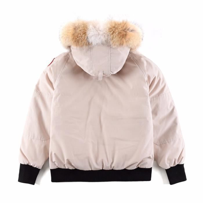 PARKA Veste de vol Canada Goose 01 Poutine avec la meme veste en duvet a capuche resistante au froid blanc Blanc Cdiscount Pret a Porter