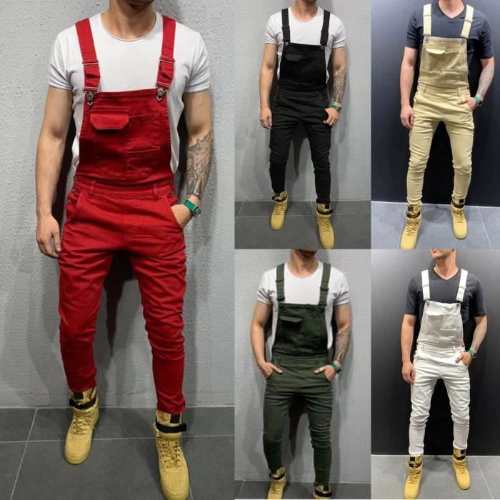 Salopette shop homme rouge